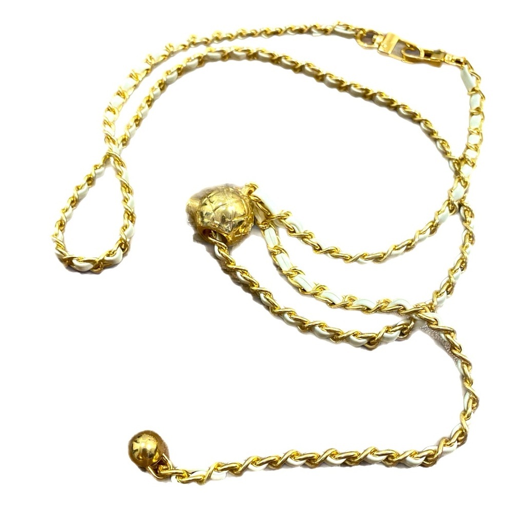 55. WHITE ADJUSTABLE ONE (1) CHAIN CROSSBODY / PHONE CHAIN 
approx.48”